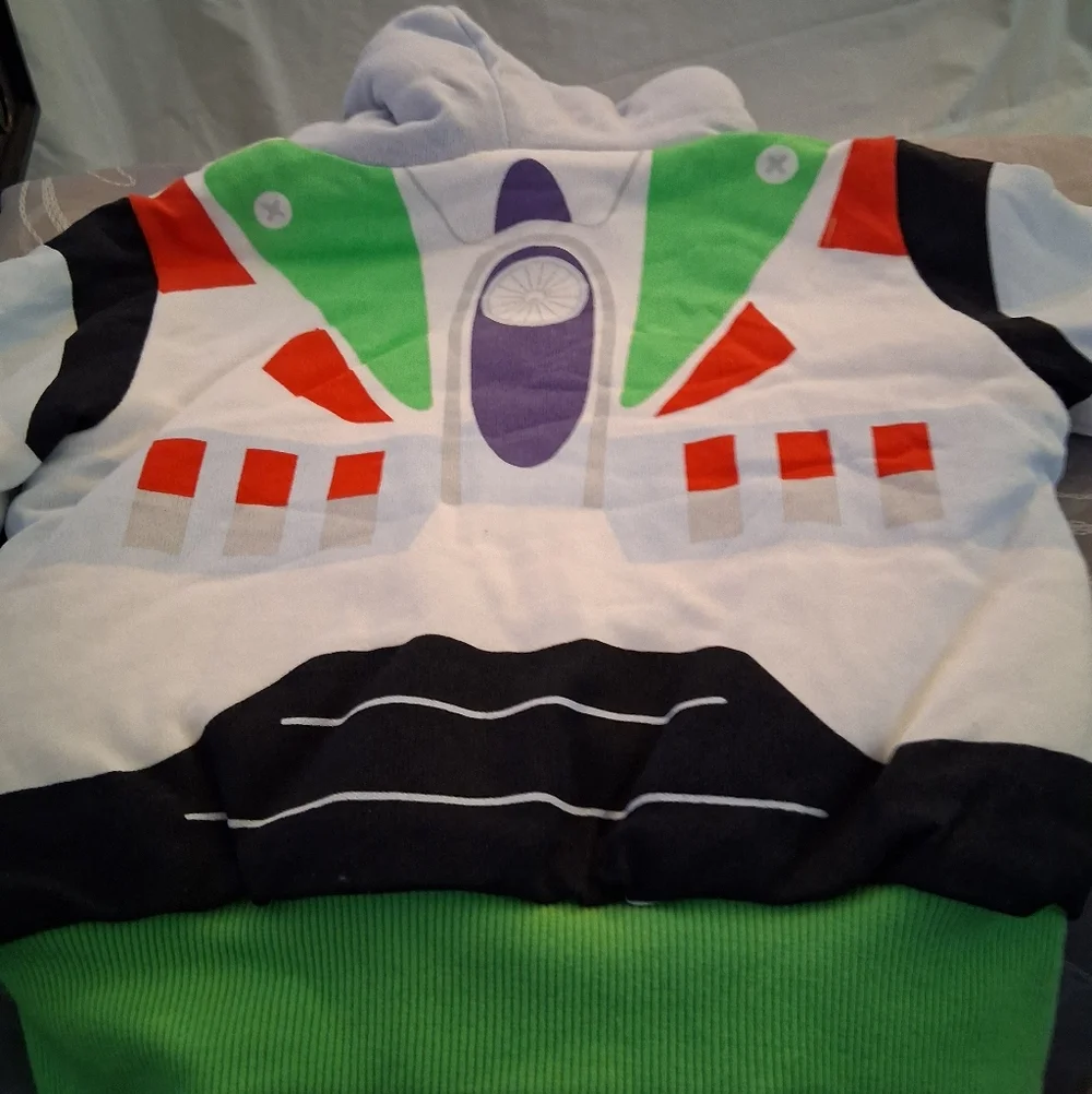 Disney Pixar TOY STORY BUZZ LIGHTYEAR Sherpa Lined Full Zip Up Hooded Jacket
